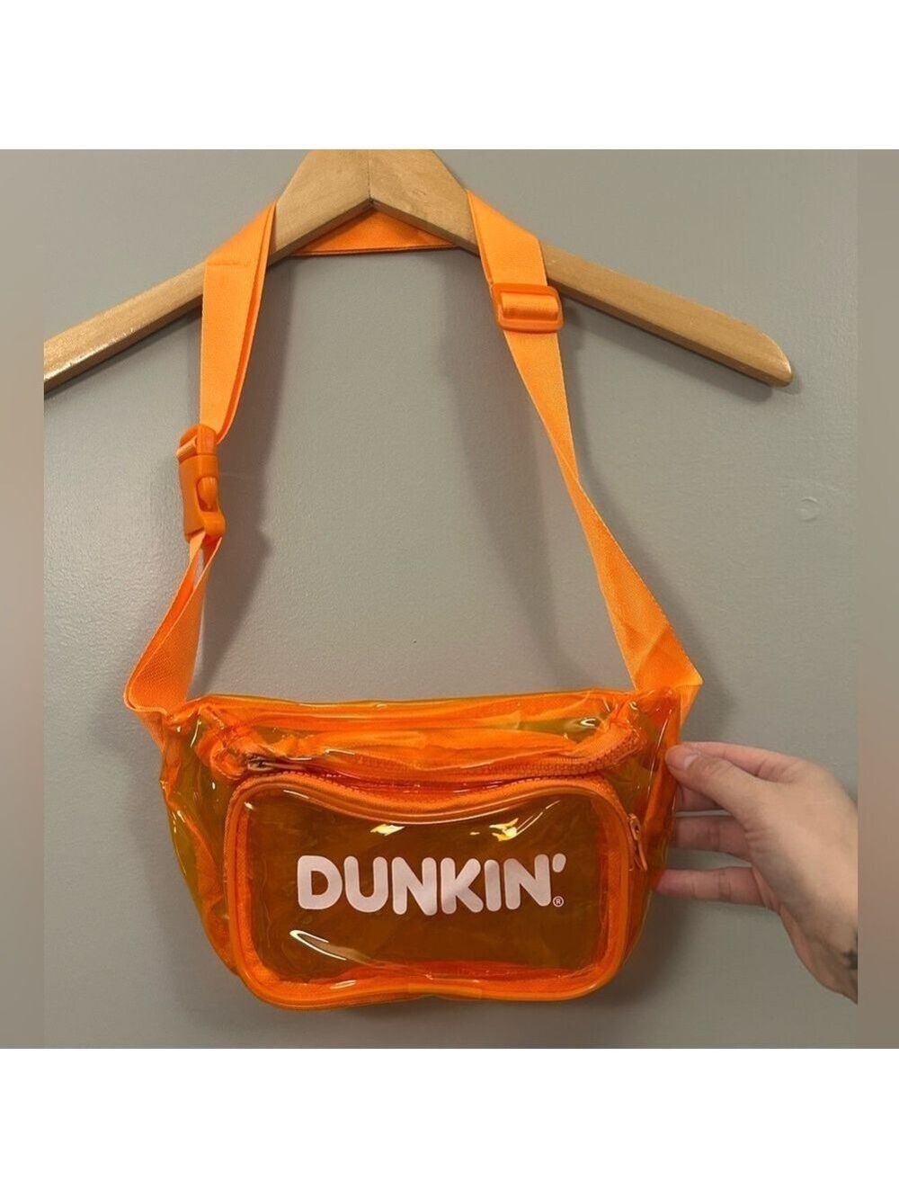 Dunkin’ Donuts Bright Orange Clear Fanny Pack